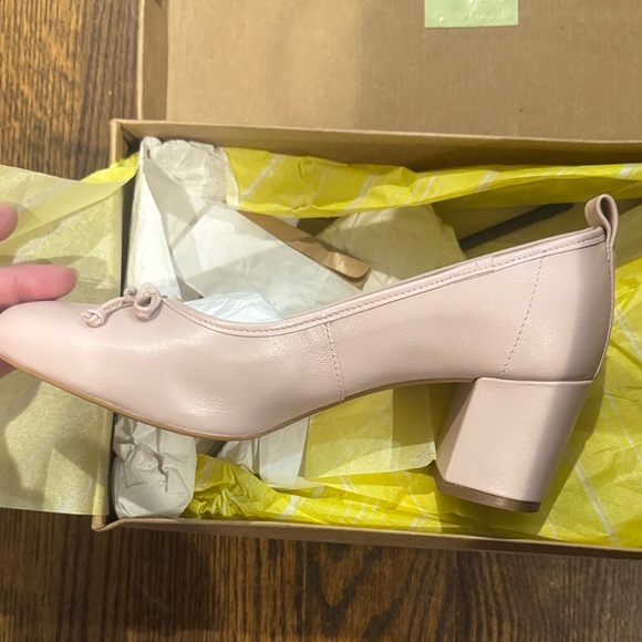 Maeve/Anthroplogie/Pink Heeled Ballet Pumps/Pink/Rose/Size 7/NEW/NIB! Never Worn - Picture 9 of 16